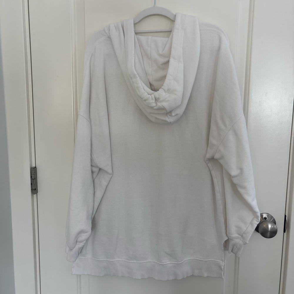 Aerie White V-Neck Hoodie Sweatshirt - Picture 6 of 7